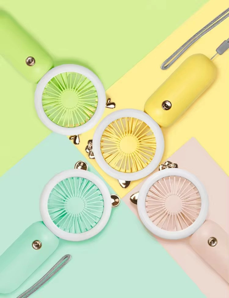 Mini ventilador orejitas con luz LED